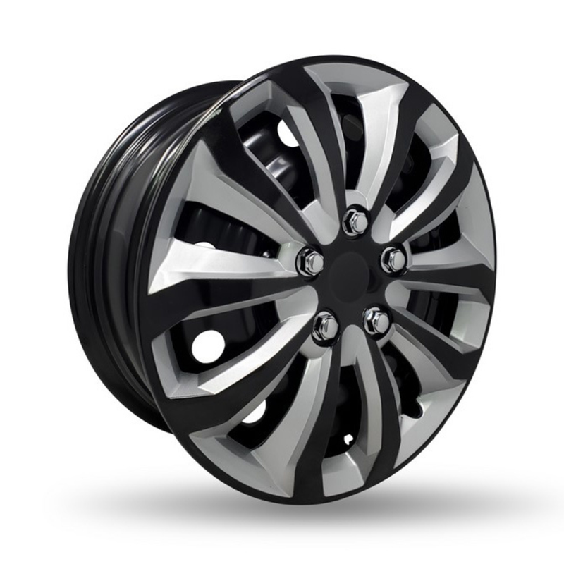 ENSEMBLE D'ENJOLIVEURS 16'' NOIR ET ARGENT