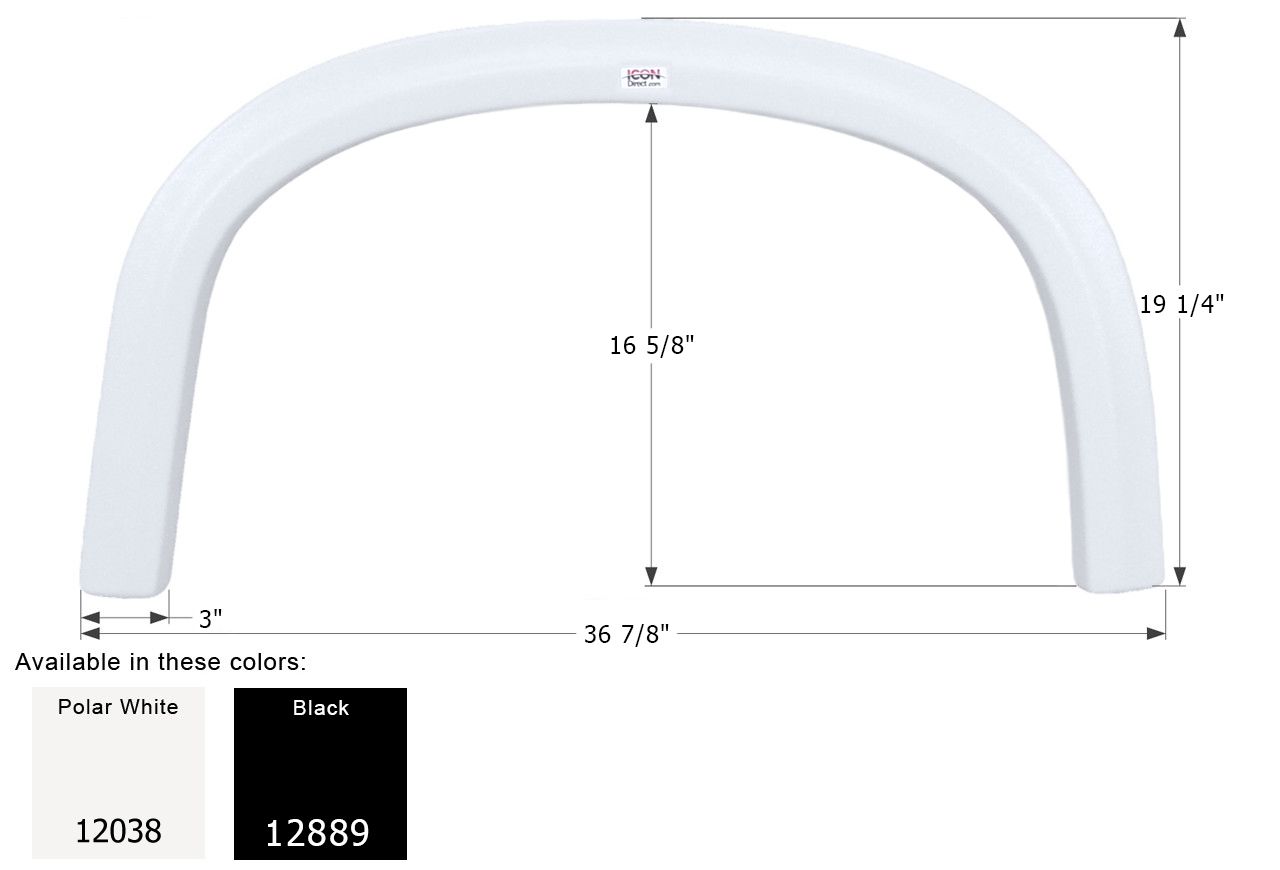 Icon Technologies 12038 - Four Winds Single Axle Fender Skirt FS2038