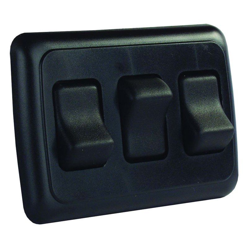 TRIPLE ROCKER SWITCH ASSEMBLY WITH BEZEL, BLACK