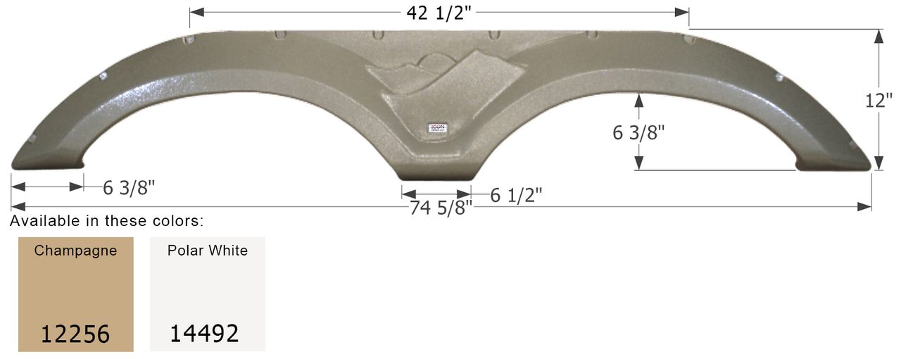 Icon Technologies 12256 - Keystone Tandem Fender Skirt Champagne FS2256