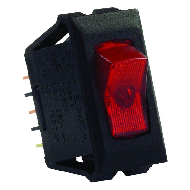 ILLUMINATED 120V ON/OFF SWITCH, RED/BLACK