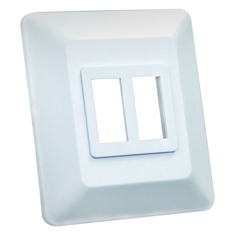 DOUBLE SWITCH BASE & BEZEL, WHITE