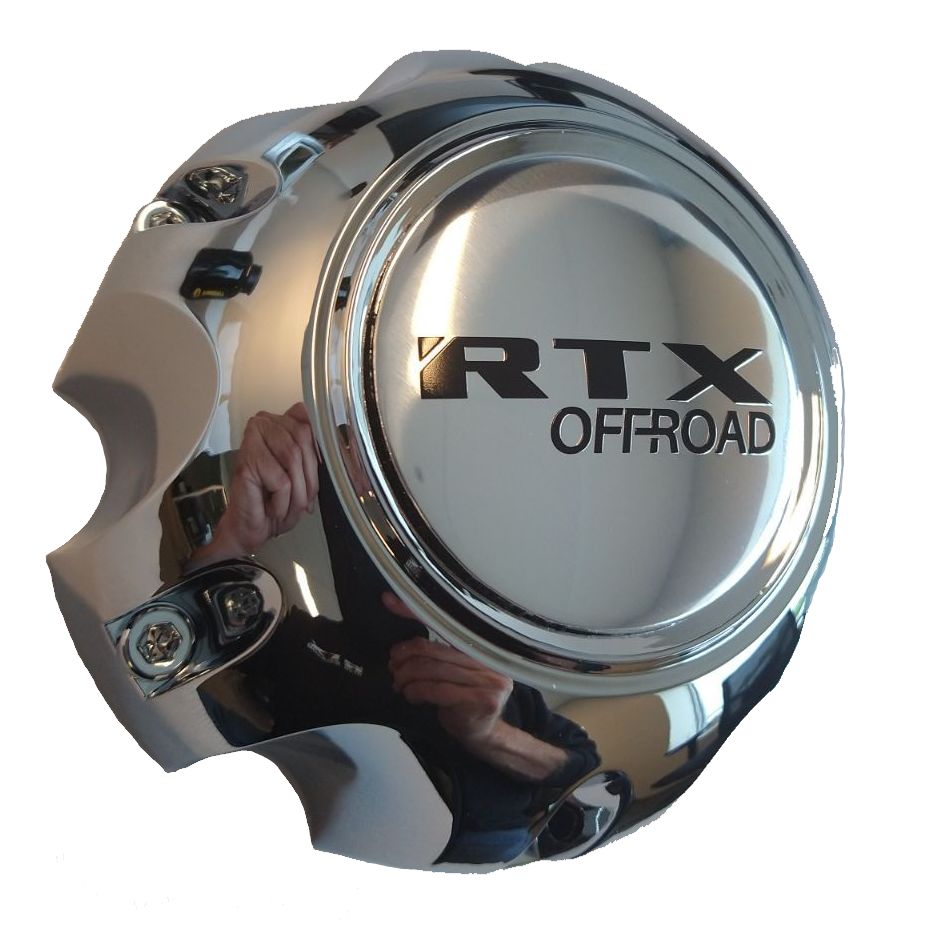 RTX CAPOR688L129 - Center Cap Chrome w/Chrome Logo Offroad Black 6H Screw M6L45