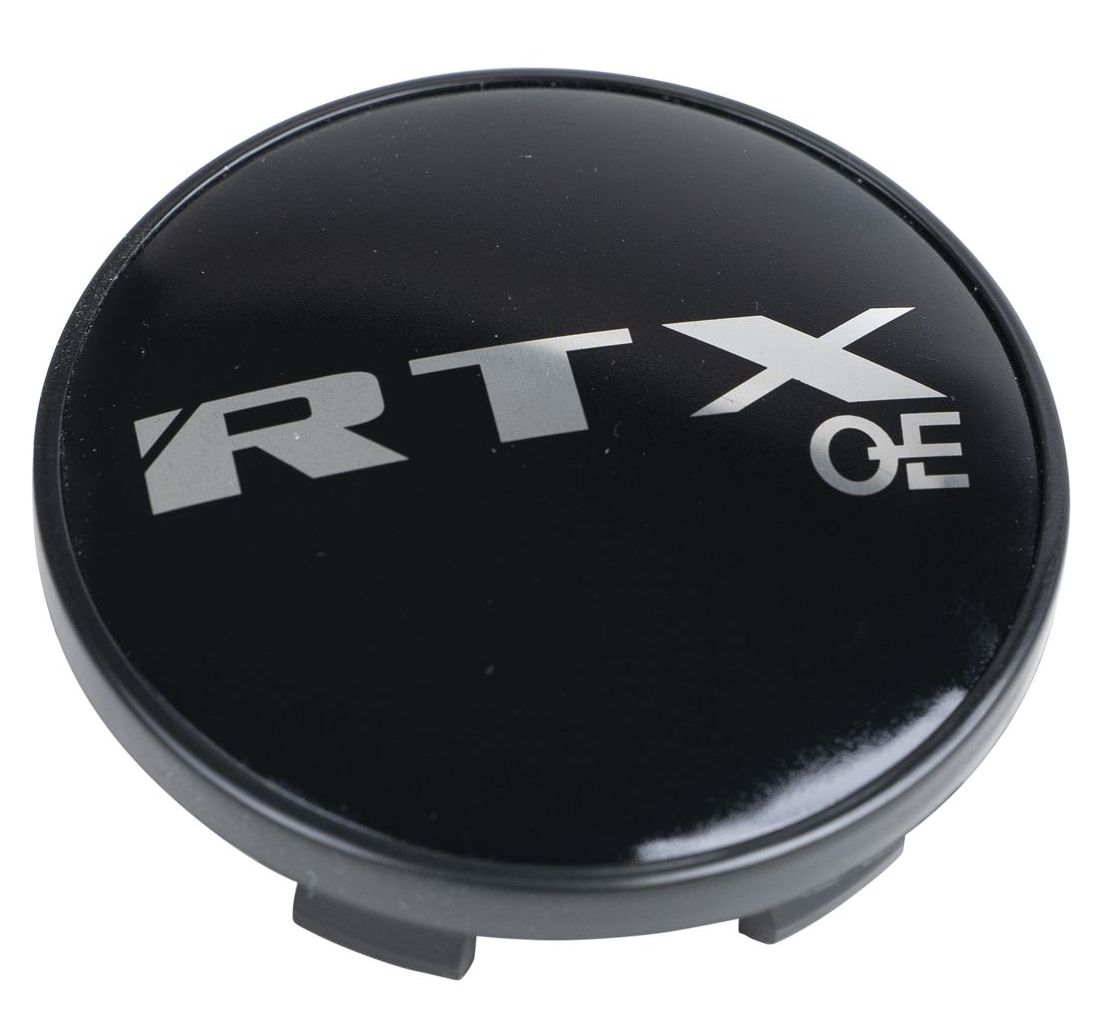 RTX 1935K57GBOE - Center Cap Gloss Black RTXoe Silver with Black Background