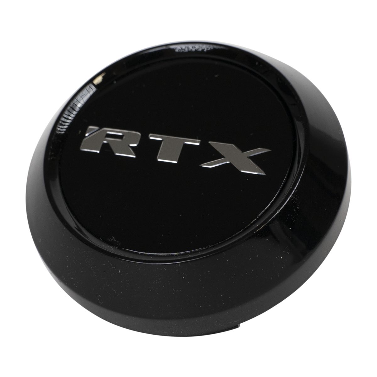241K64BRTB - Gloos Black Center Cap w/ RTX Chrome Logo Black Background