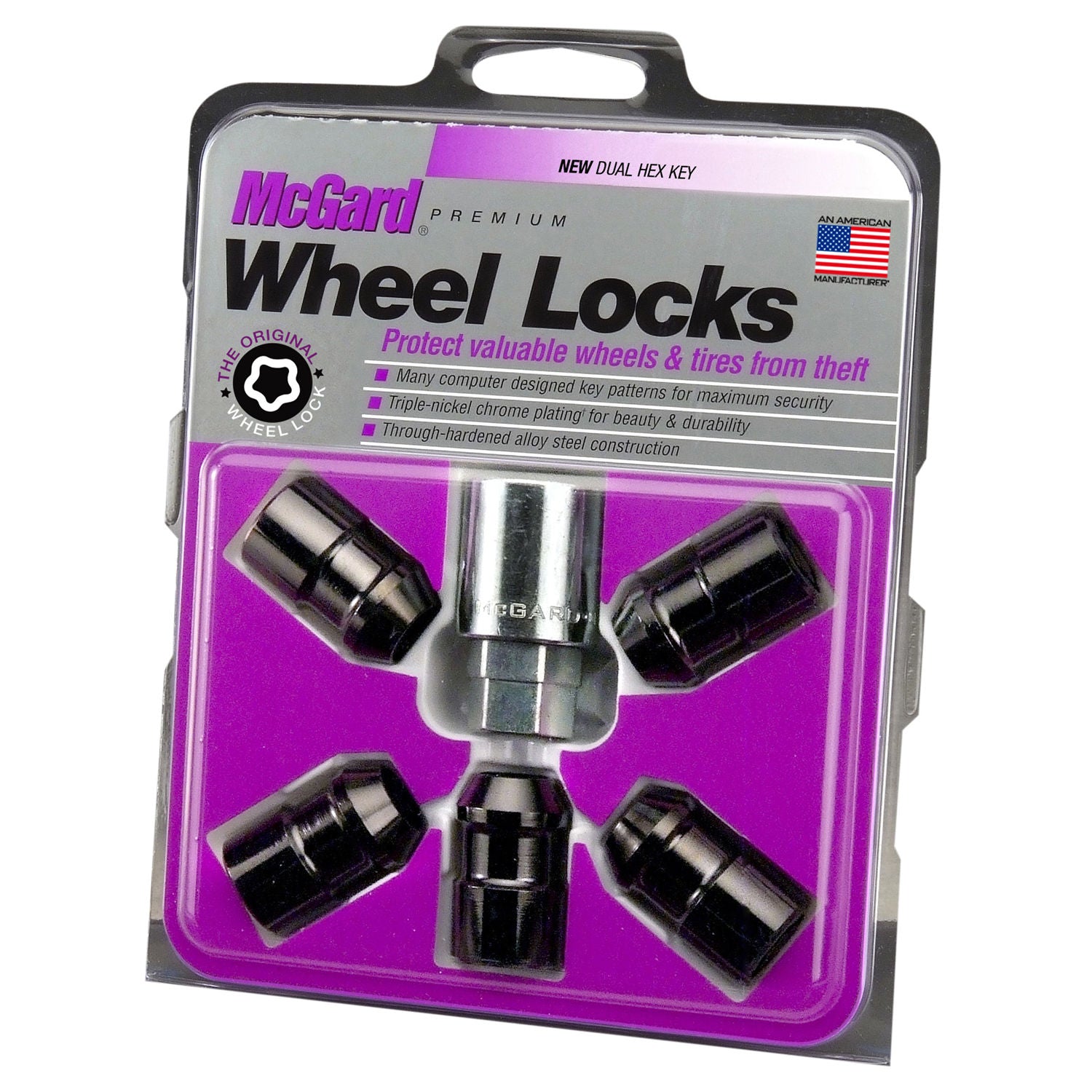 McGard 24548 - (5) Black Cone Seat Wheel Locks 1/2 37mm Hex 19/21mm