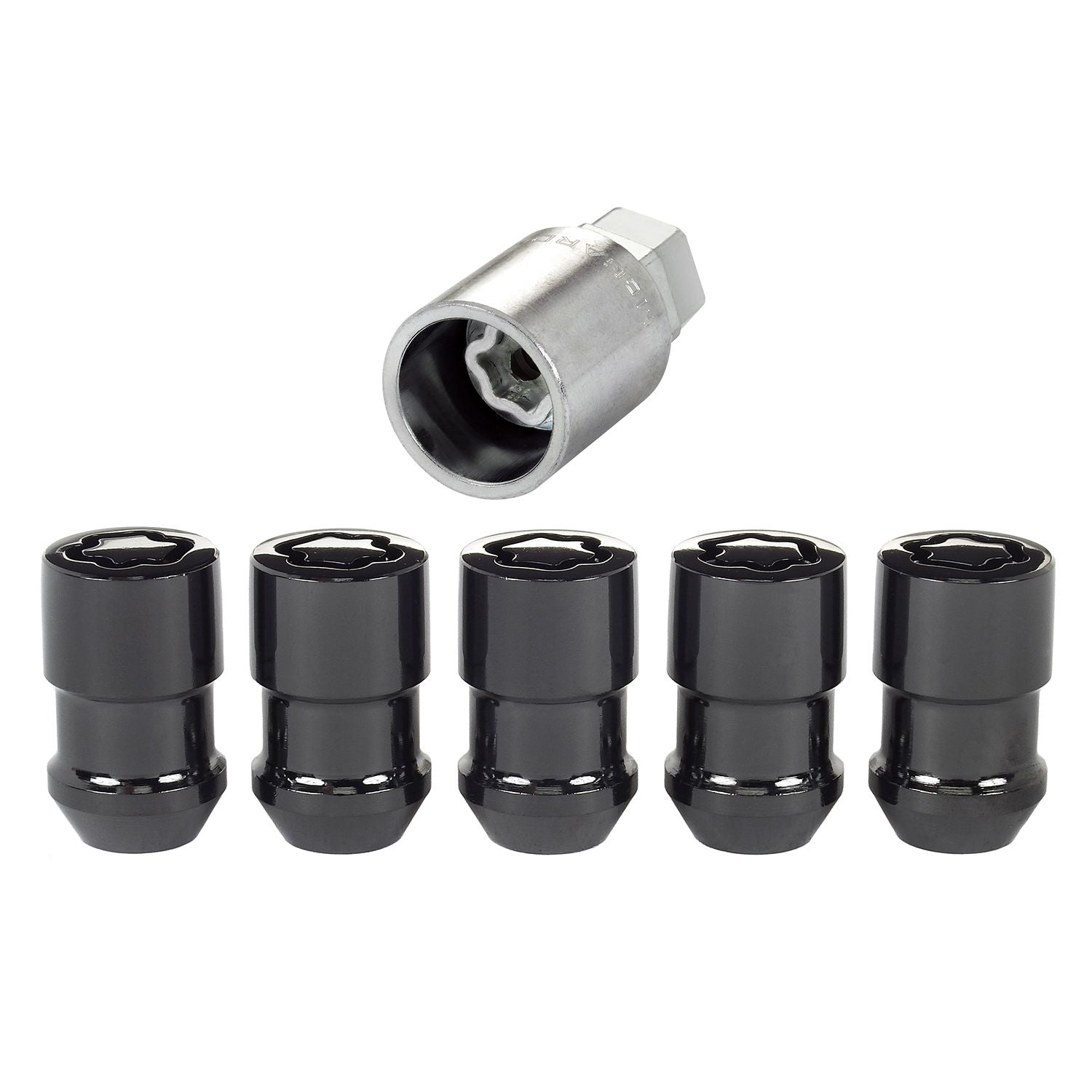 McGard 24548 - (5) Black Cone Seat Wheel Locks 1/2 37mm Hex 19/21mm