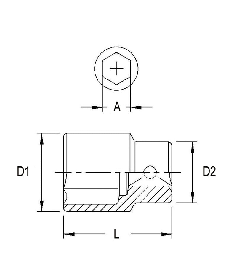 Genius 413816 - Impact Socket 16 mm Metric, 1/2 " Drive 6 pt