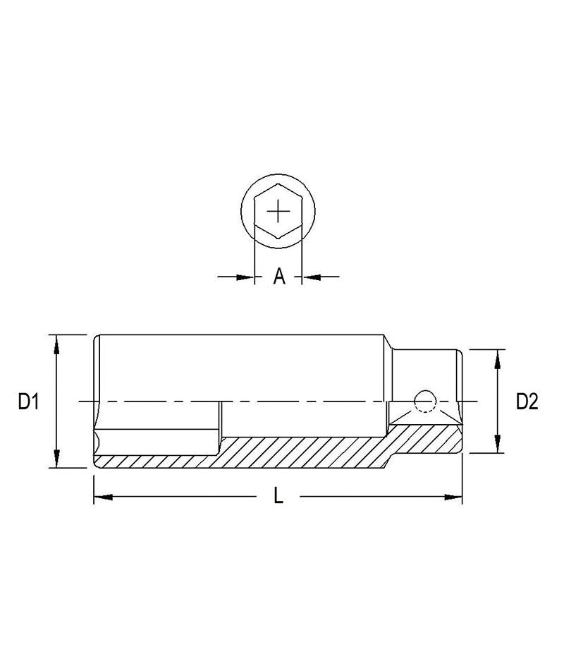 Genius 497834 - 1-1/2" Deep Impact Bit Socket 1/2" Drive