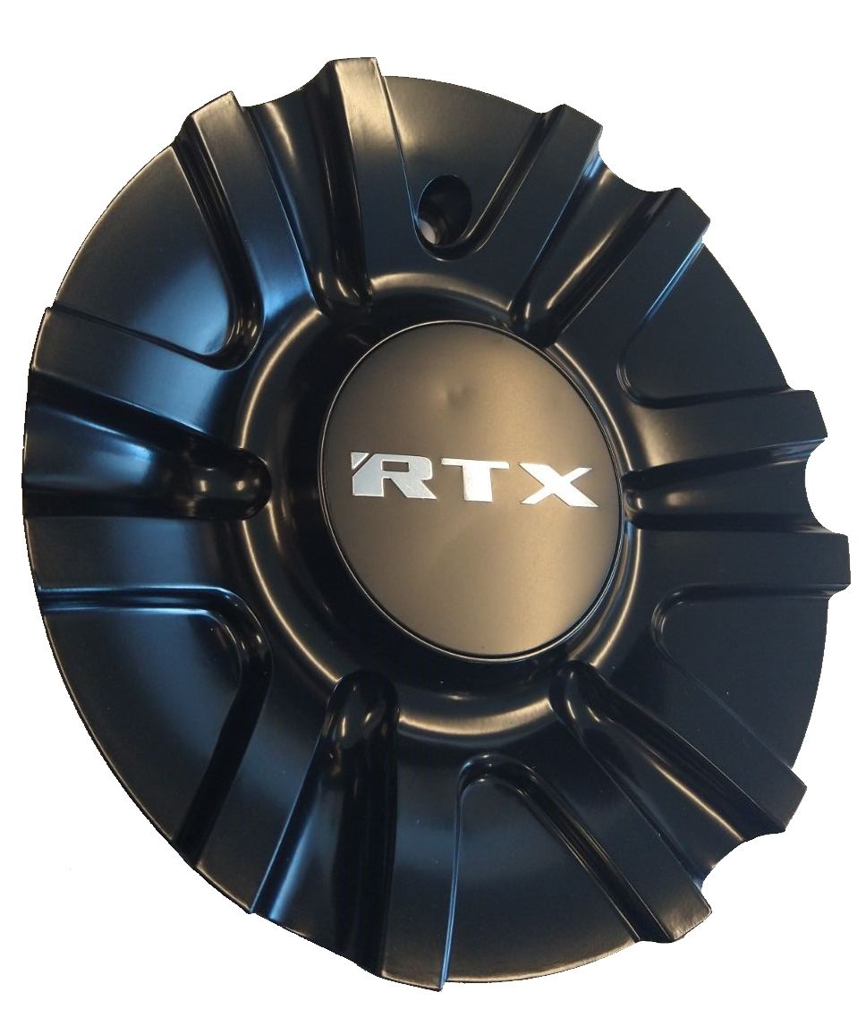 9079L183AB - Center Cap Plastic Satin Black w/Black LOGO w/Chrome RTX 9079L183-A