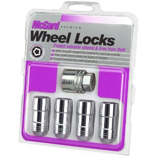 McGard 24211 - (4) Chrome Duplex Cone Seat Wheel Locks 14X1.5 50mm Hex 21mm