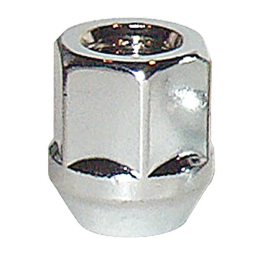 RTX N070619 - (1) Chrome Bulge Acorn Cone Seat Open End Nut 12X1.25 25mm 19mm Hex