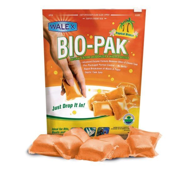 Walex BIOTROPBGCA - Bio-Pak RV Holding Tank Natural Enzyme Deodorizer & Waste Digester -Tropical Breeze Scent - pack of 10