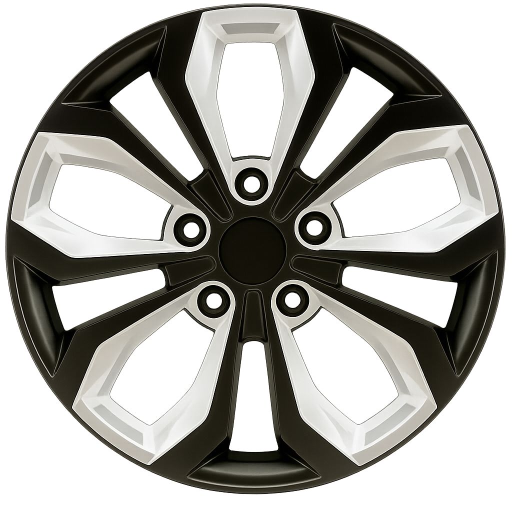 (4)ABS HUB CAPS - 17" BLACK/SILVER