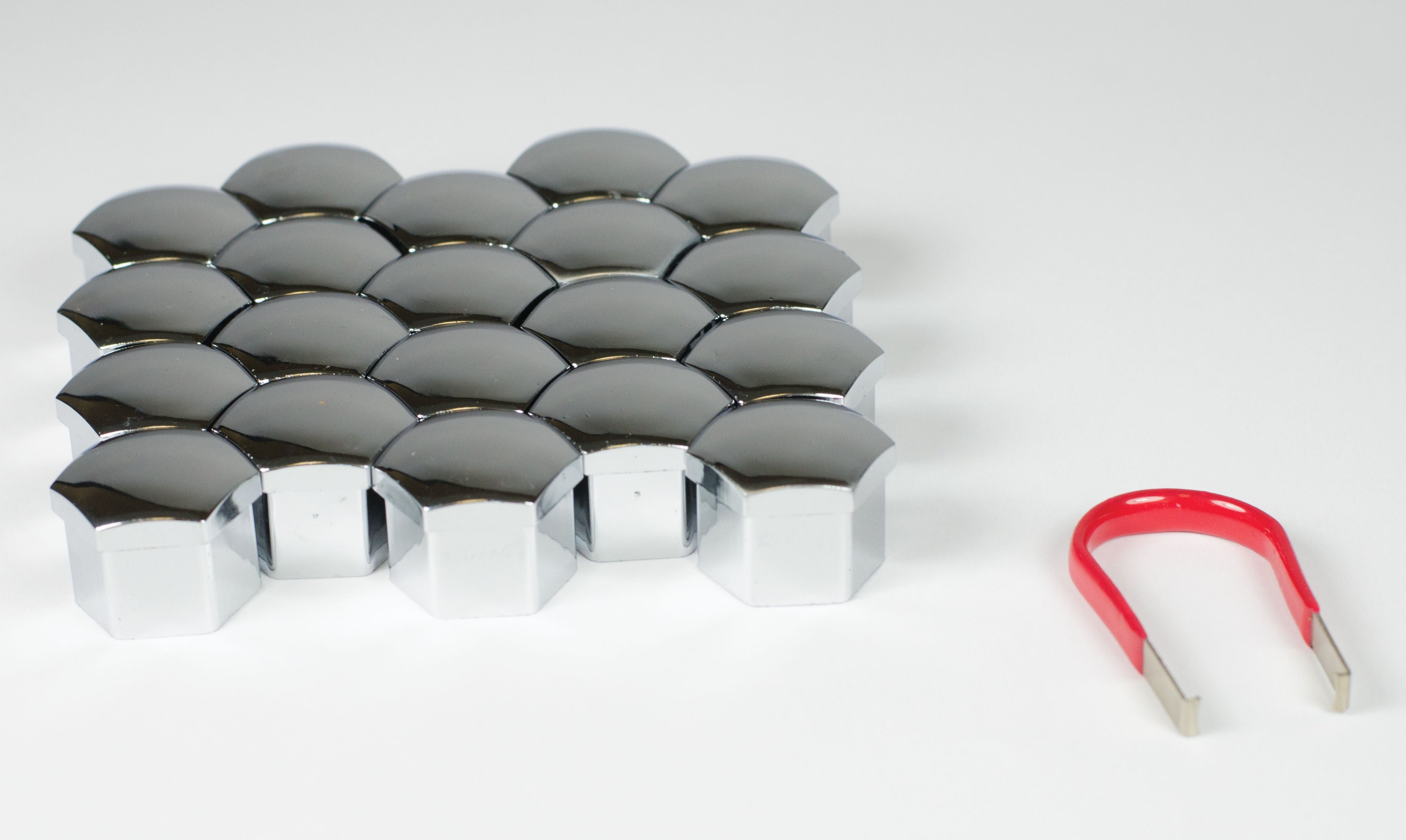 Ceco CD1800C-5 - (20) Chrome ABS Bolt Covers 17mm (20 Caps & 1 Cap Puller)