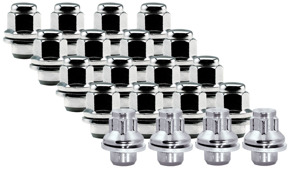 Ceco CD5307-20LLK - (16+4 locks) CHROME OEM TOYOTA SHANK NUTS 12X1.5 37mm H 21mm HEX