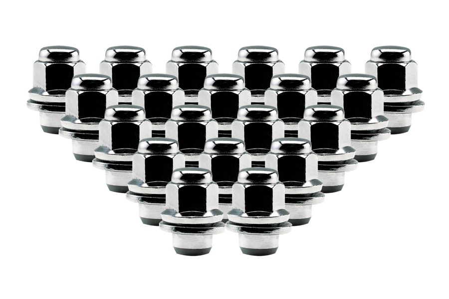 Ceco CD5307-20 - (20) CHROME OEM TOYOTA SHANK NUTS 12X1.5 37mm H 21mm HEX