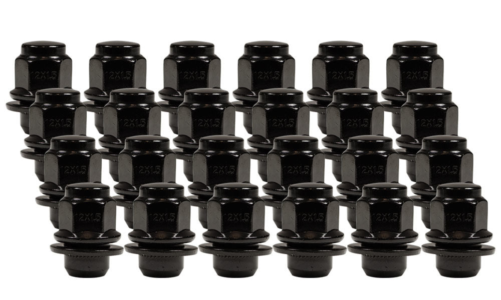 Ceco CD5307BK-24 - (24) BLACK OEM TOYOTA SHANK NUTS 12X1.5 37mm H 21mm HEX
