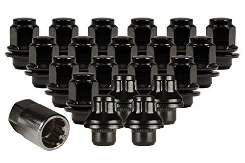 Ceco CD5309DLBK-20LLK - (16+4 locks) Black Toyota OEM Style Shank Lug Nuts 14X1.5 46mm H 22mm HEX