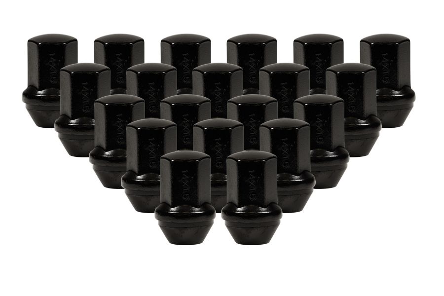 Ceco CD7169LBK-20 - (20) BLACK DUP BULGE ACORN NUTS 14X1.5 44mm H 22mm HEX (OEM Dodge)