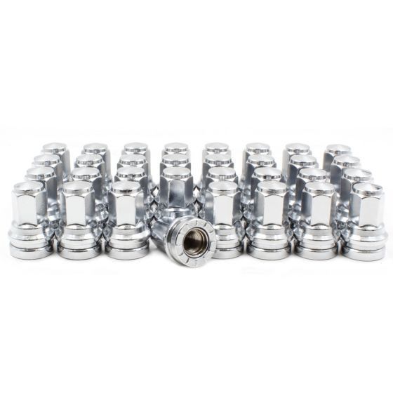 Ceco CD9829-32 - (32) Chrome Ford Super-Duty Flat Seat Lug Nuts 14x1.5 48mm 21mm Hex