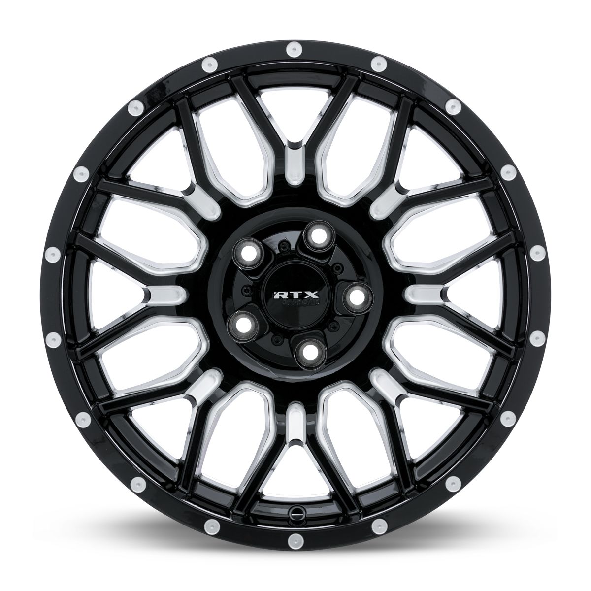RTX® (Offroad) • 083454 • Claw • Gloss Black Milled with Rivets • 18x9 6x135/139.7 ET18 CB106.1
