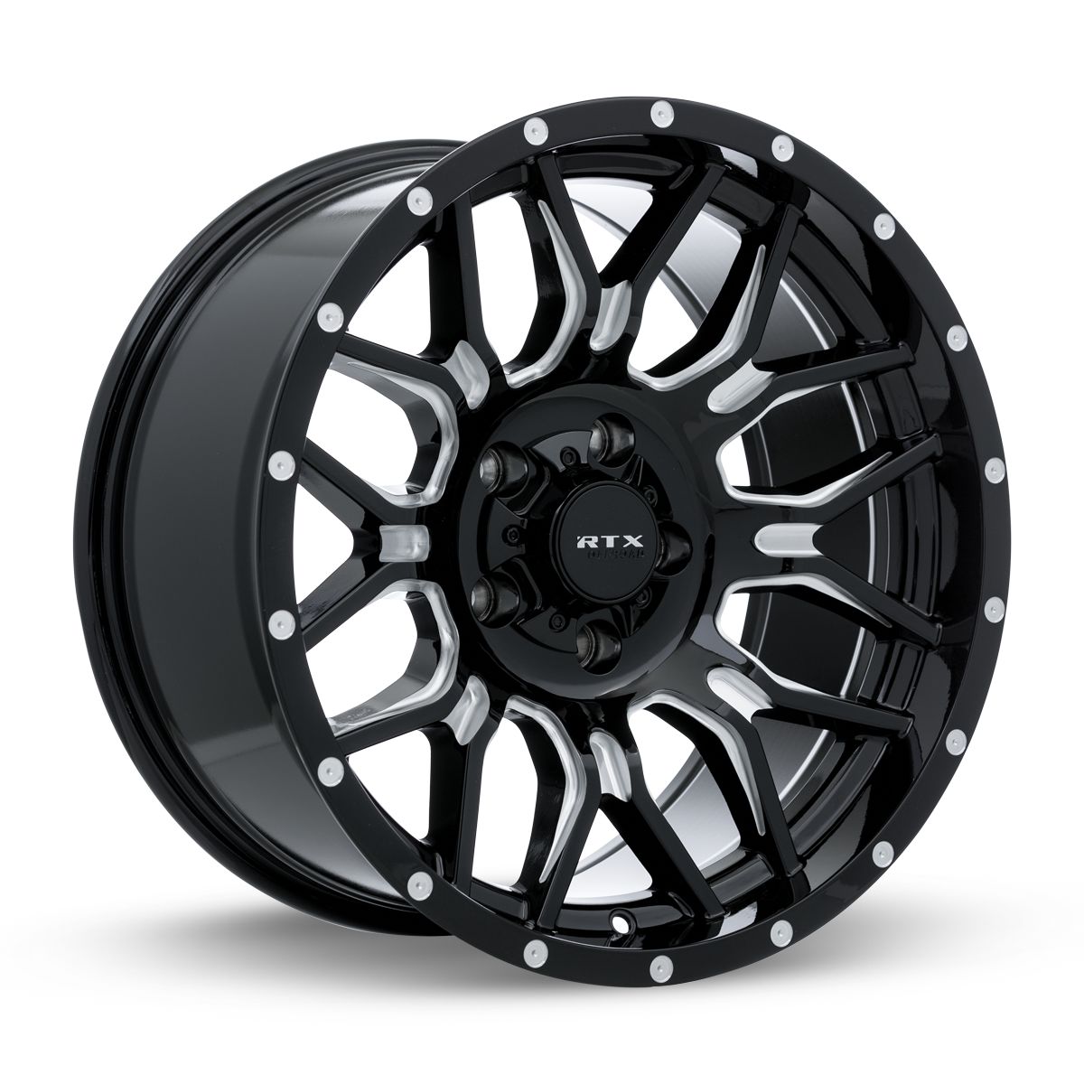 RTX® (Offroad) • 163735 • Claw • Gloss Black Milled with Rivets • 20x9 6x135 ET0 CB87.1