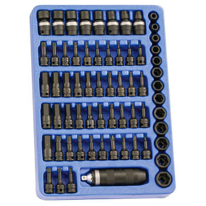 Genius MS065S - 3/8" Dr. Head Driver & Impact Socket Set (65-Pcs)