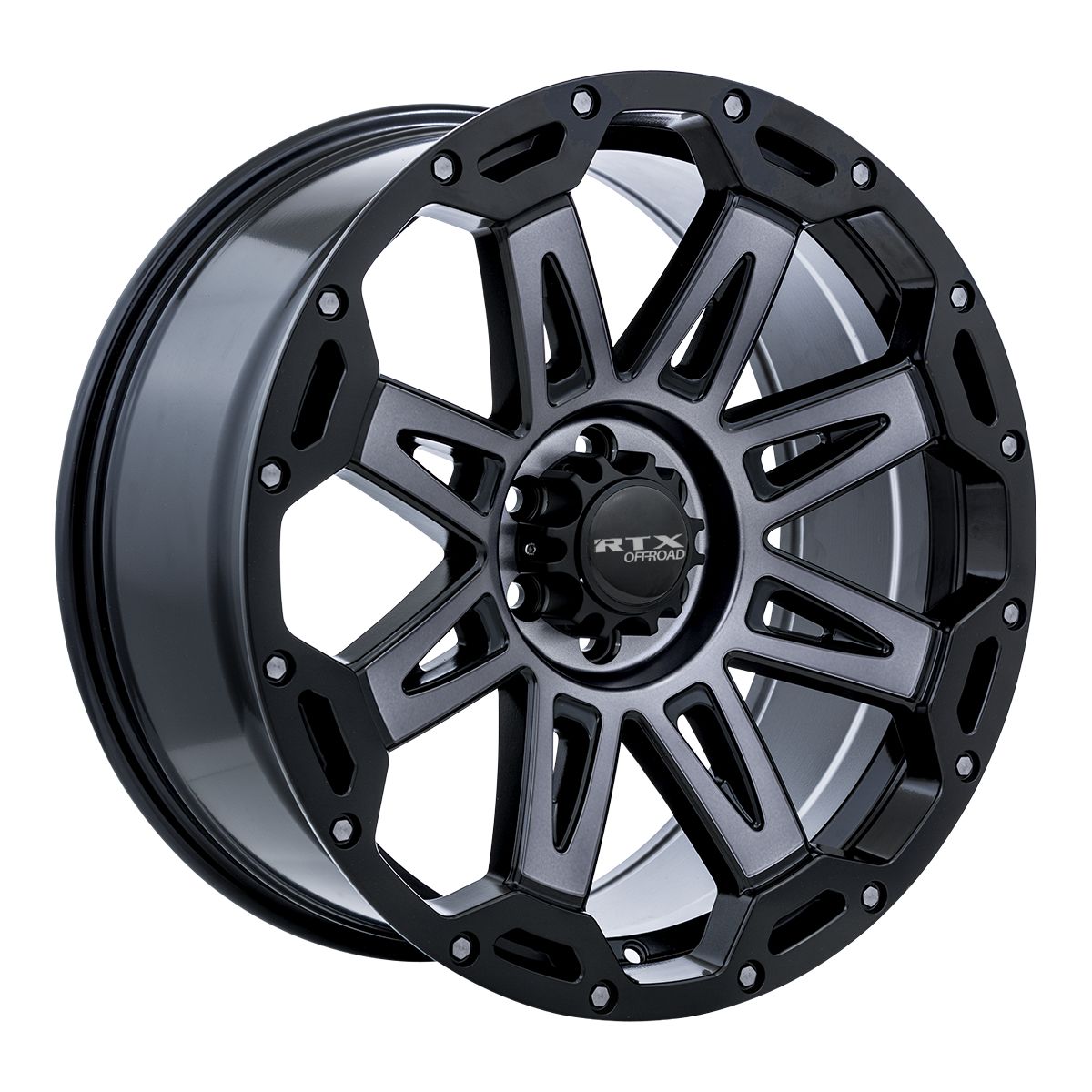 Gobi • Satin Black with Satin Grey Spokes • 18x9 6x135 ET10 CB87.1