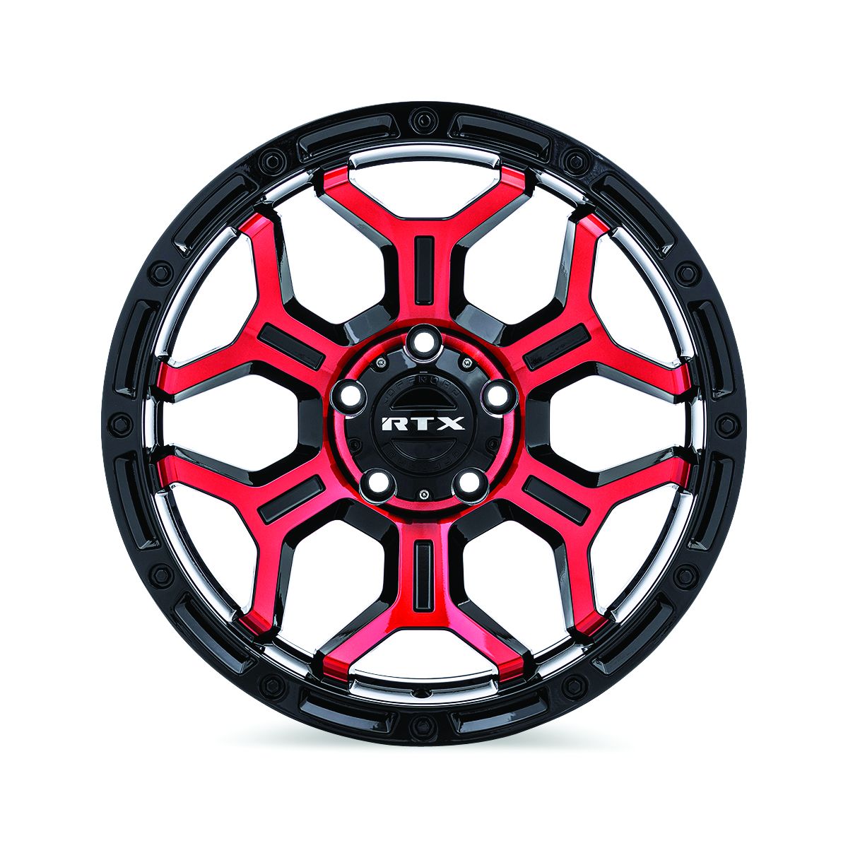 Goliath • Gloss Black Machined Red Spokes • 17x9 6x139.7 ET0 CB106.1