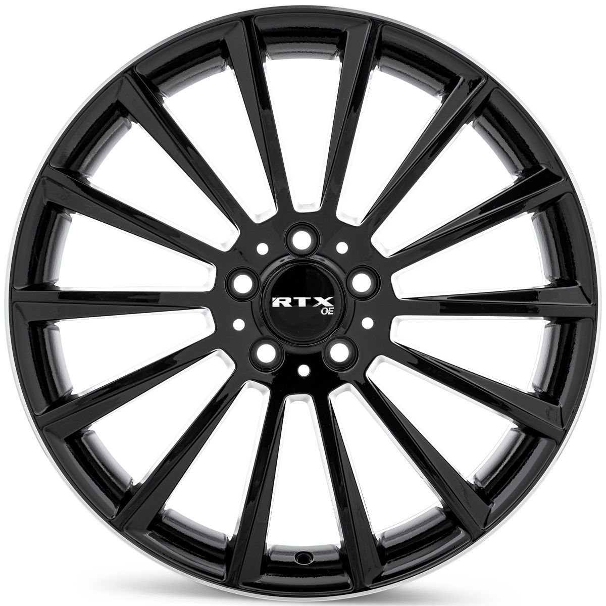 MB-02 • Gloss Black with Machined Lip • 19x8 5x112 ET38 CB66.6