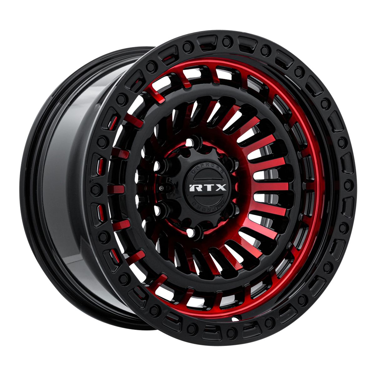 Moab • Gloss Black Machined Red • 17x9 5x127 ET-15 CB71.5