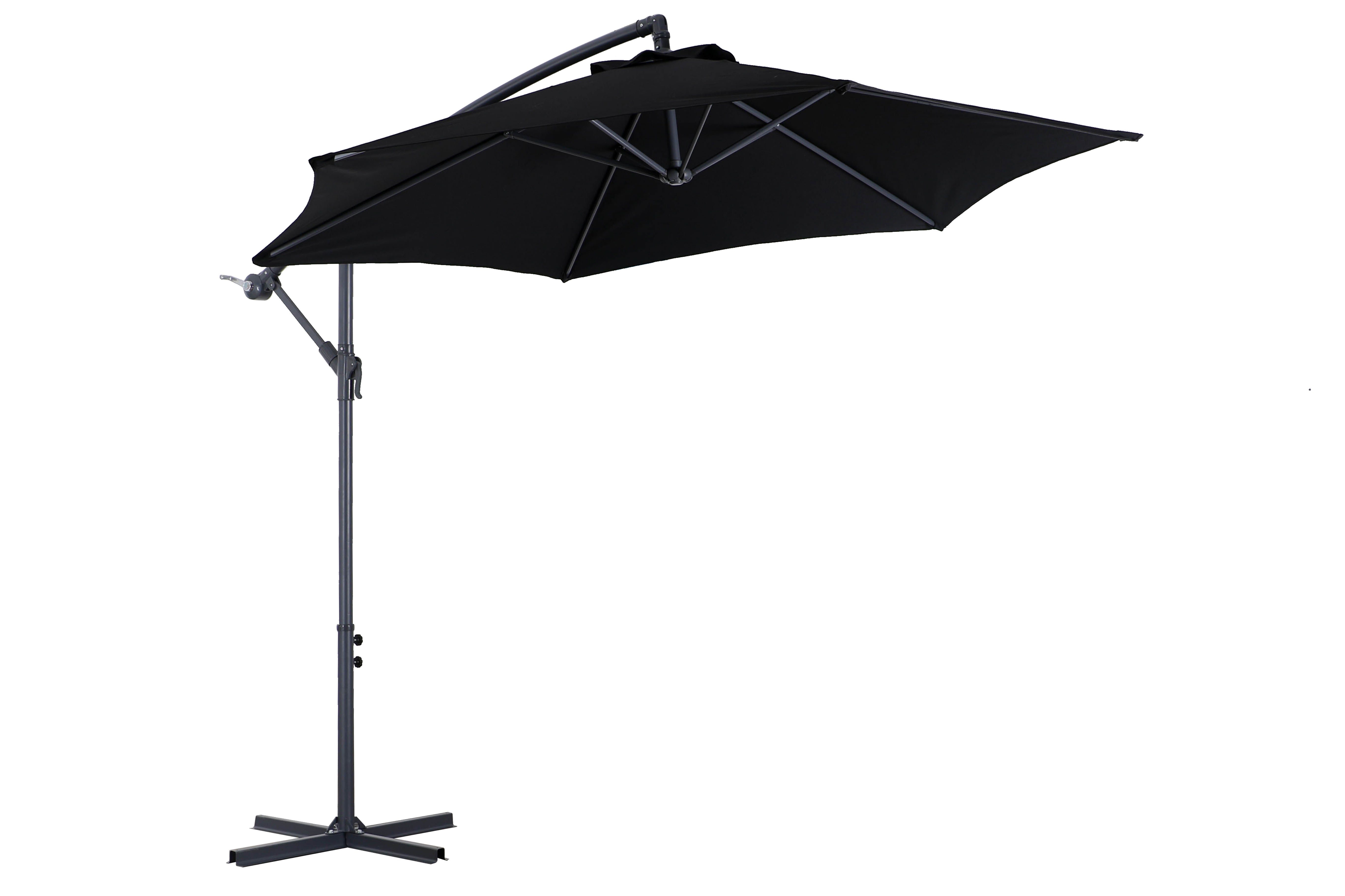 10' Tilting Offset Umbrella in UV-Protected Polyester - Black