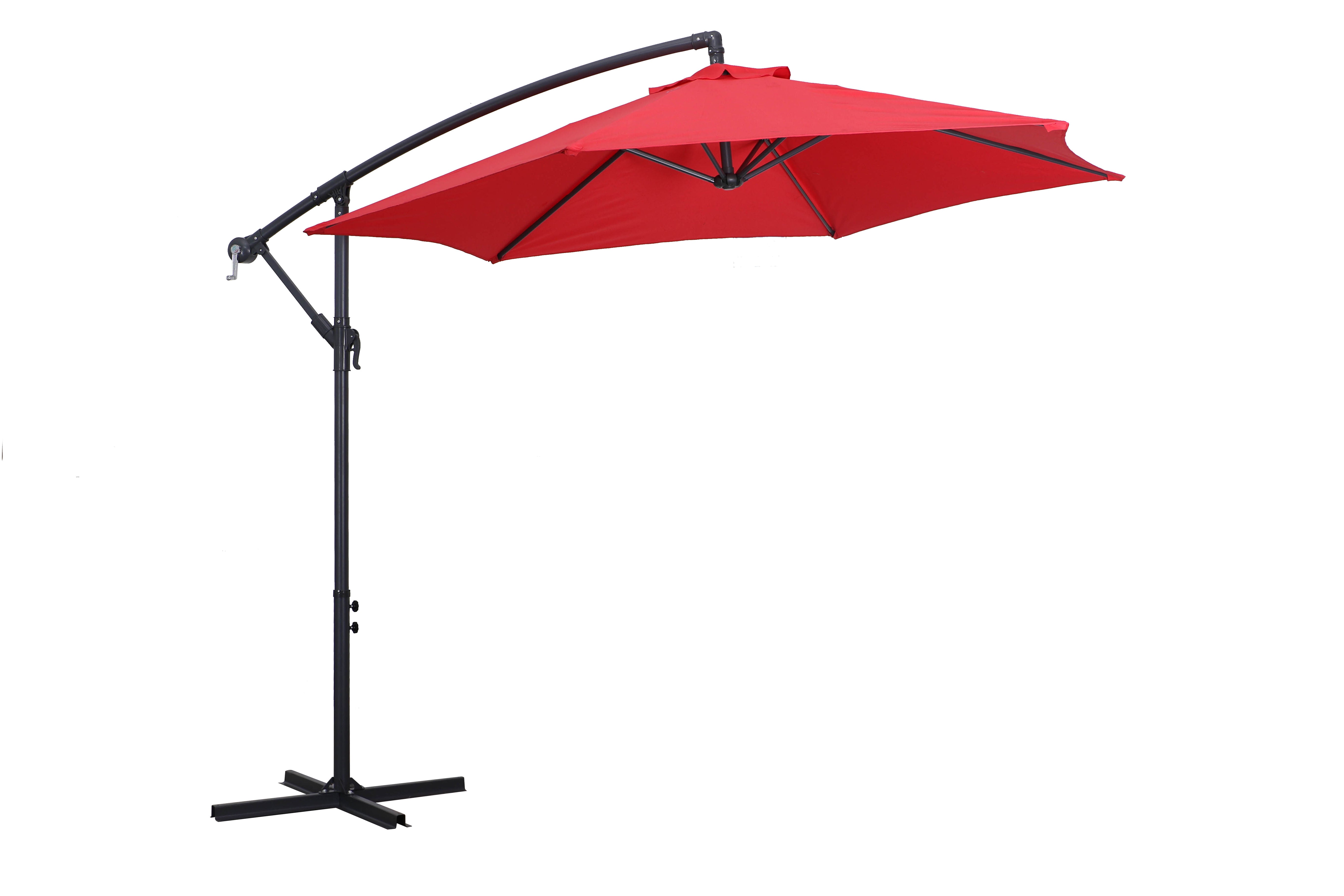 10' Tilting Offset Umbrella in UV-Protected Polyester - Red