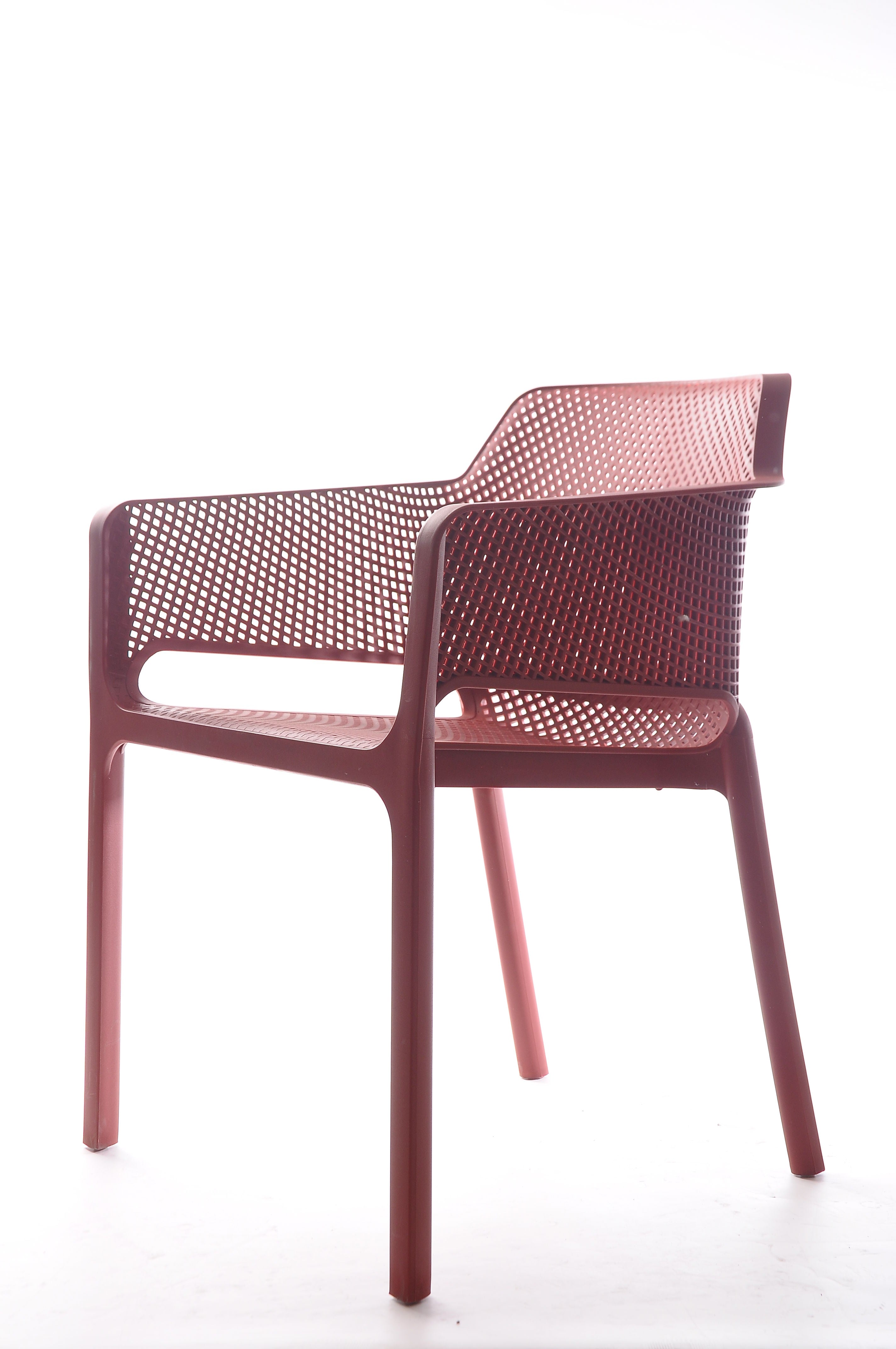 Plastic Resin Chair with Hole Detail - Red