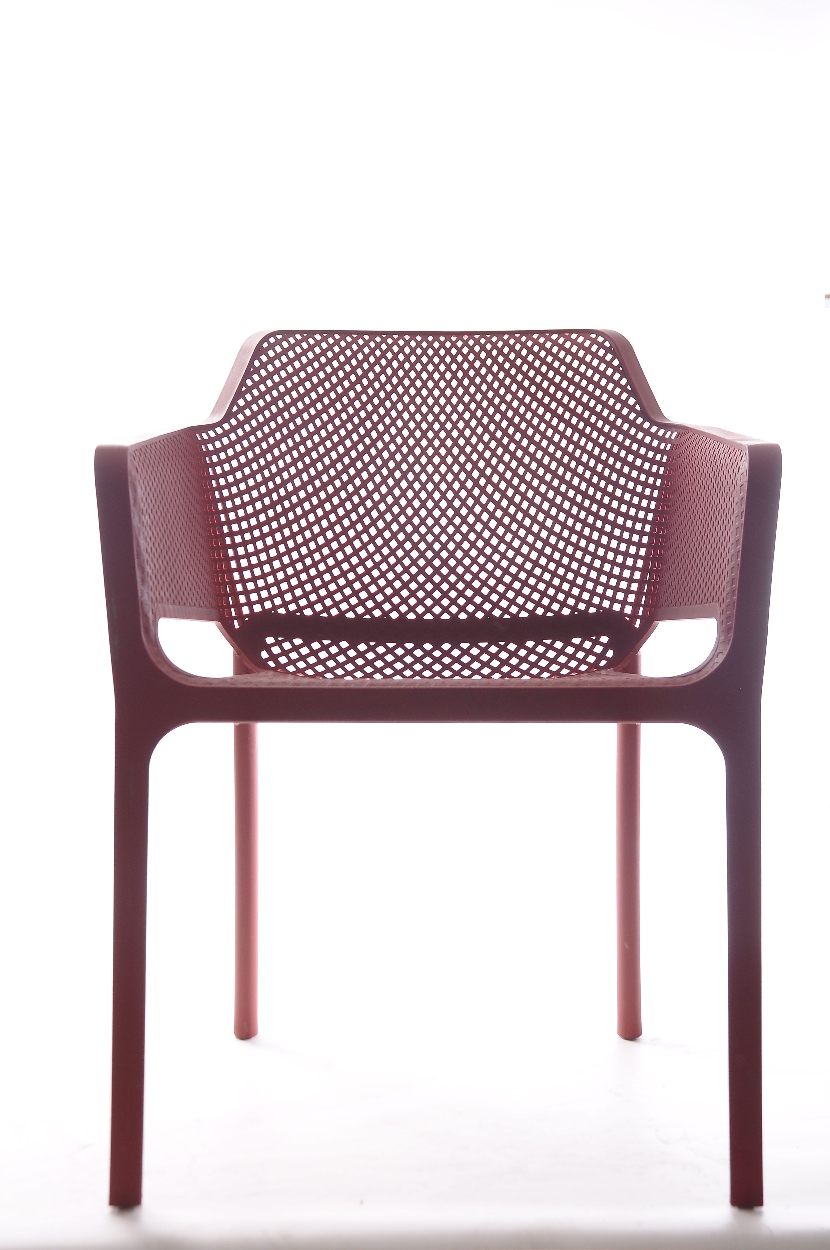 Plastic Resin Chair with Hole Detail - Red