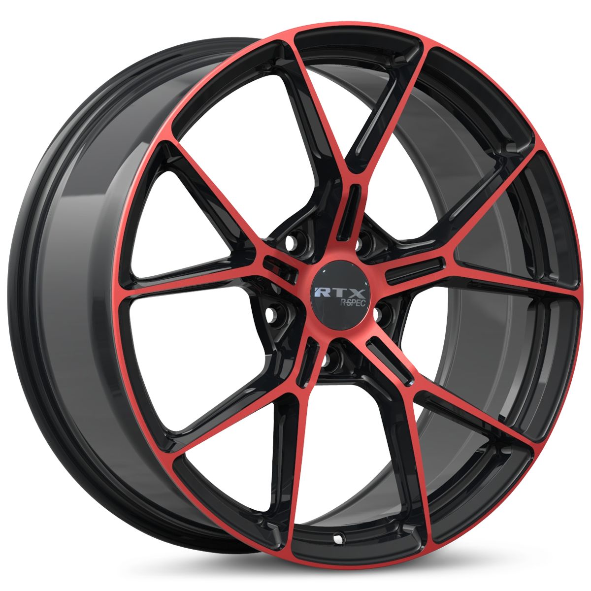 RTX® (R-Spec) • 083314 • RS01 • Gloss Black Machined Red • 19x8.5 5x114.3 ET38 CB73.1