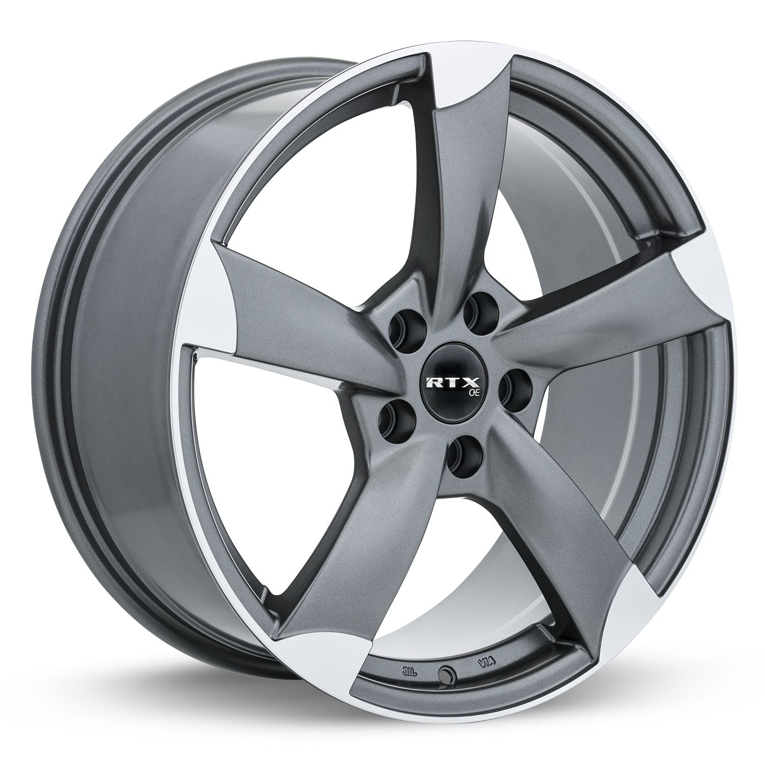 RS II • Satin Gunmetal Machined • 17x7.5 5x112 ET45 CB57.1
