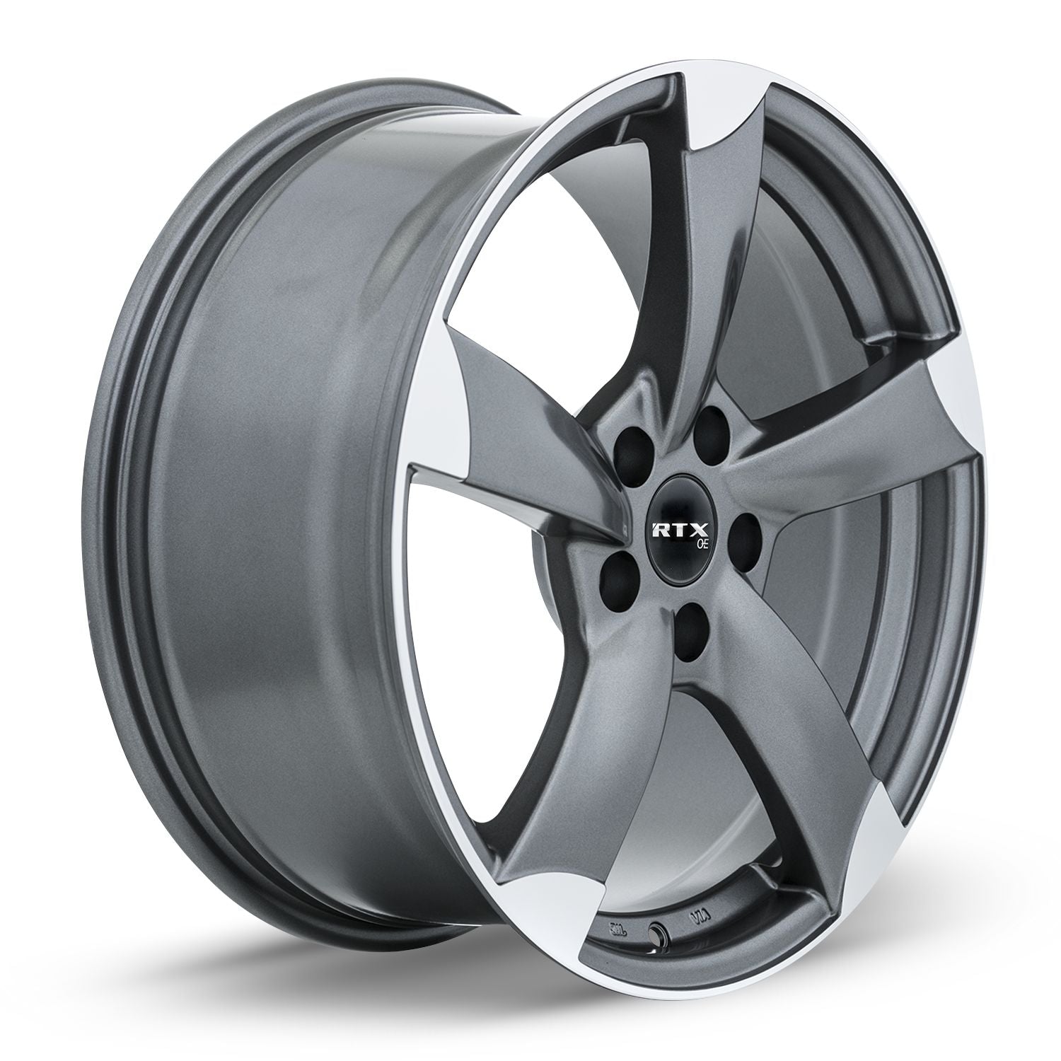 RS II • Satin Gunmetal Machined • 17x7.5 5x112 ET45 CB57.1