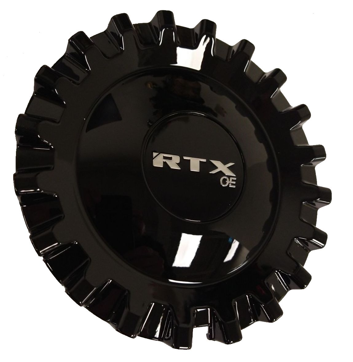 RTX 9559K154B1OE - Gloss Black Center Cap with RTXoe Chrome with Black Background