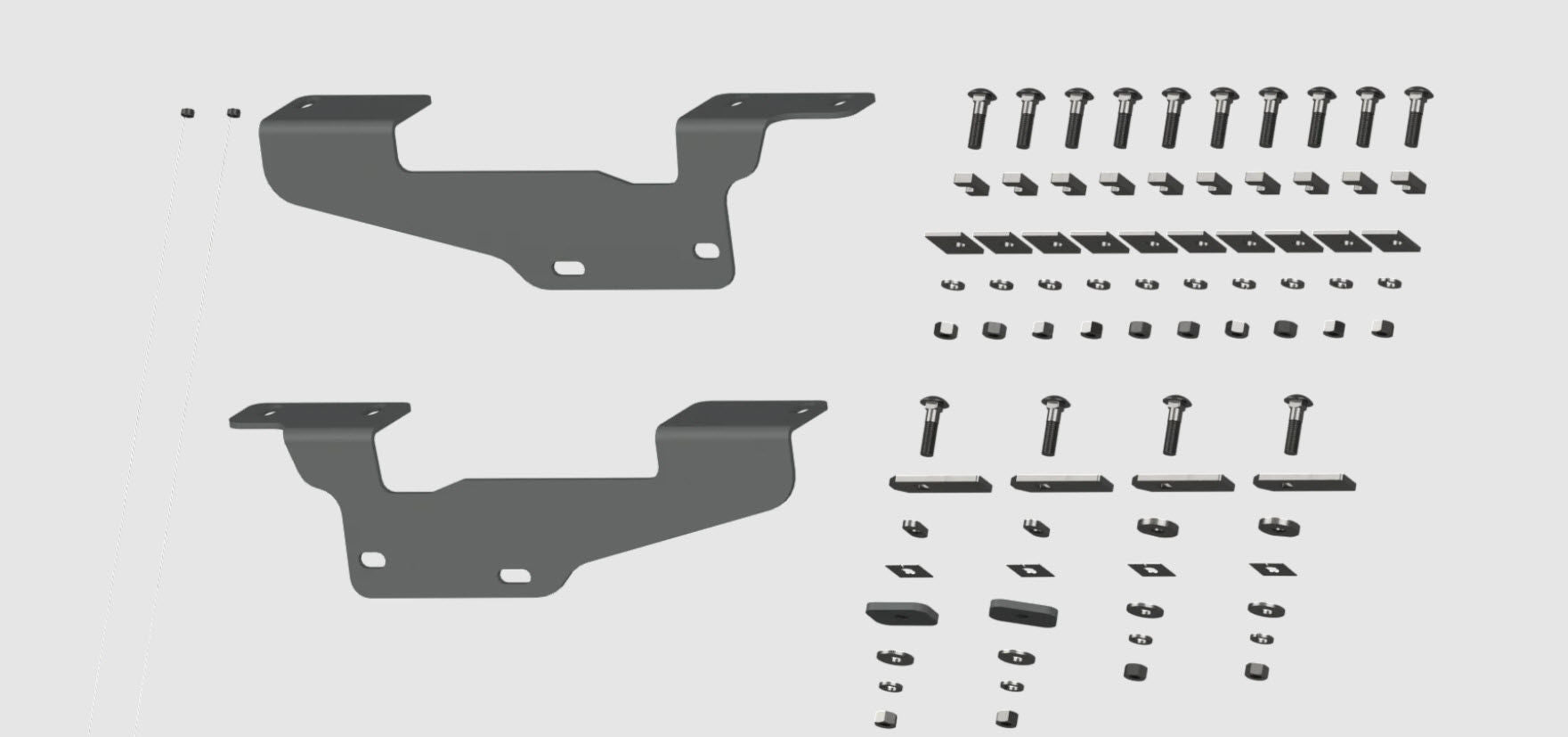 BW RVR2405 - Custom Installation Kit for Universal Mounting Rails for Some Ford Trucks