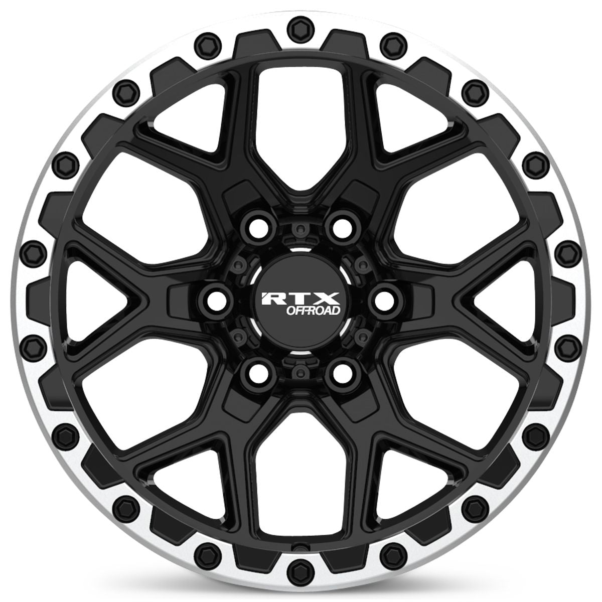RTX® (Offroad) • 178622 • Storm • Gloss Black Milled with Machined Lip • 20x9 6x139.7 ET20 CB106.1