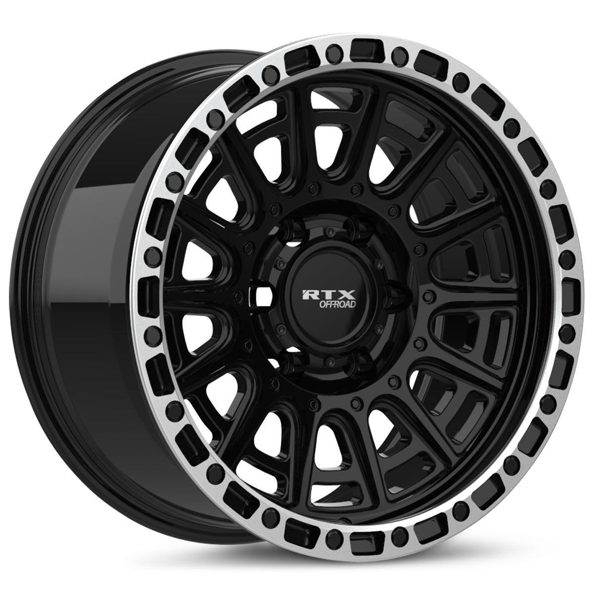 RTX® (Offroad) • 178619 • Striker • Gloss Black Milled with Machined Lip • 20x9 6x139.7 ET10 CB106.1