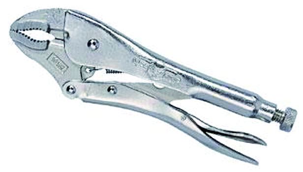 Curved Jaw Locking Pliers With Wire Cutter