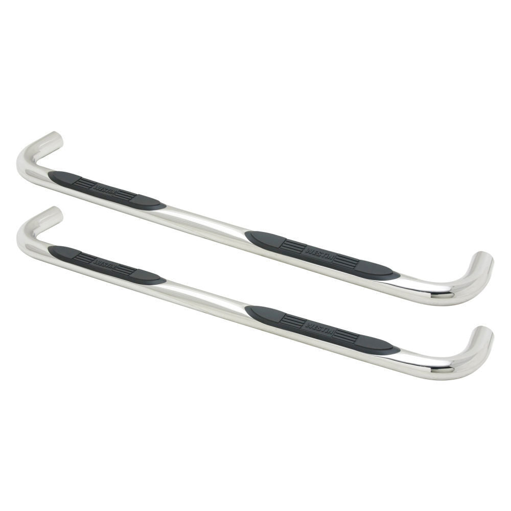 Westin 23-4130 - E-Series 3" Nerf Step Bars Stn.Steel Silv/Sierra 1500 Crew Cab 19-24