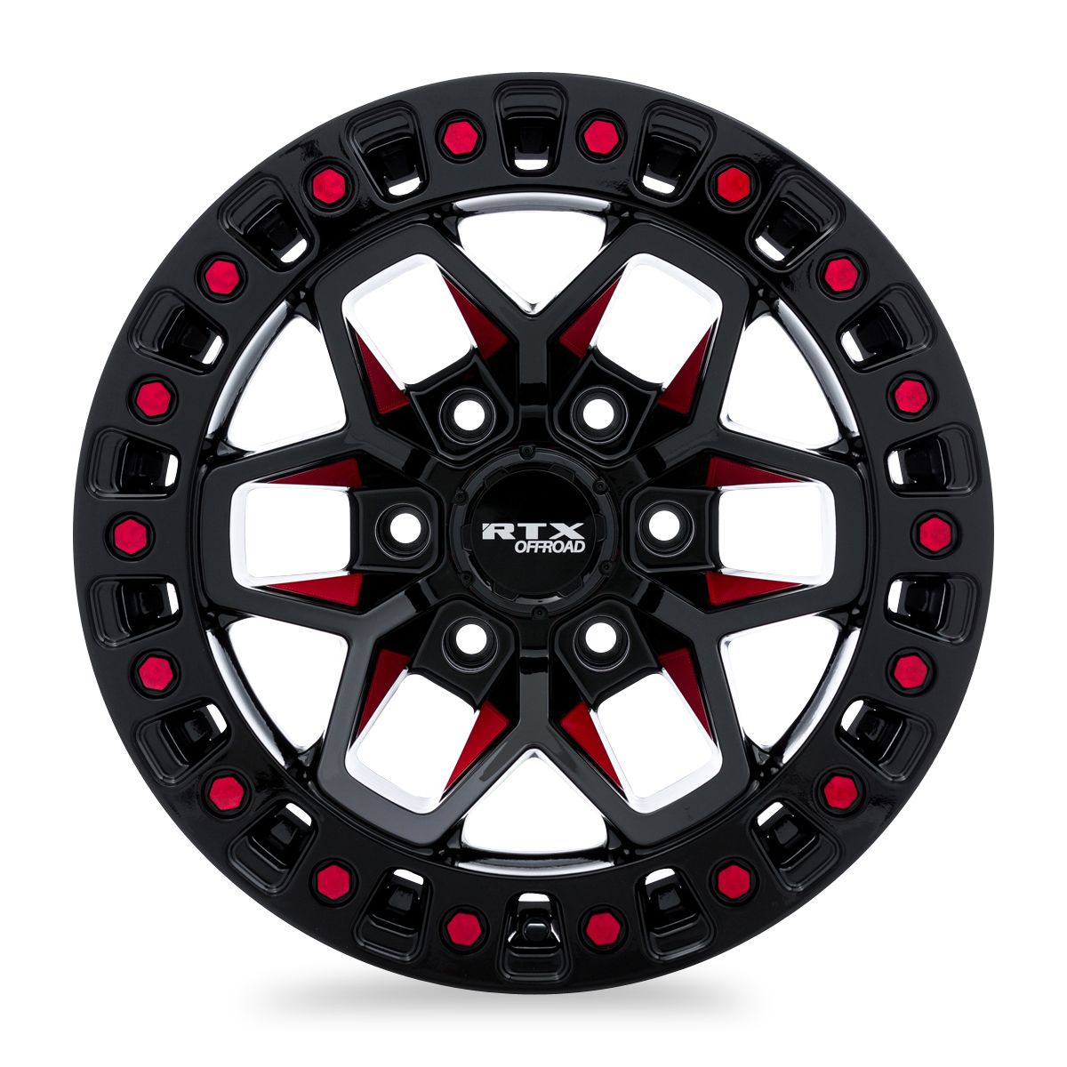 Zion • Black Milled Red • 17x9 5x127 ET-15 CB71.5