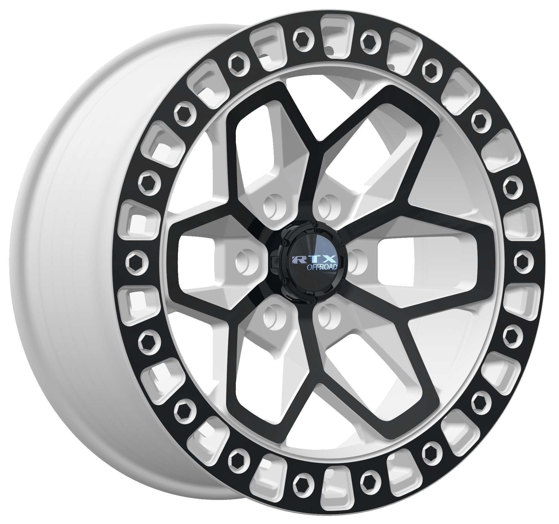 Zion • Gloss White with Black Spokes • 17x9 6x139.7 ET0 CB106.1