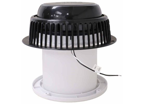 Maxxair 00-03812B - MaxxFan Dome Roof Vent with 12V fan 6" Diameter Manual Lift Black