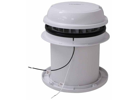 Maxxair 00-03812W - MaxxFan Dome Roof Vent with 12V fan 6" Diameter Manual Lift White