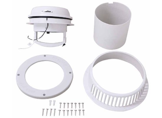 Maxxair 00-03812W - MaxxFan Dome Roof Vent with 12V fan 6" Diameter Manual Lift White